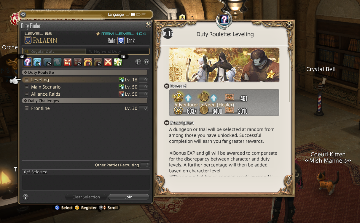 FFXIV Duty finder