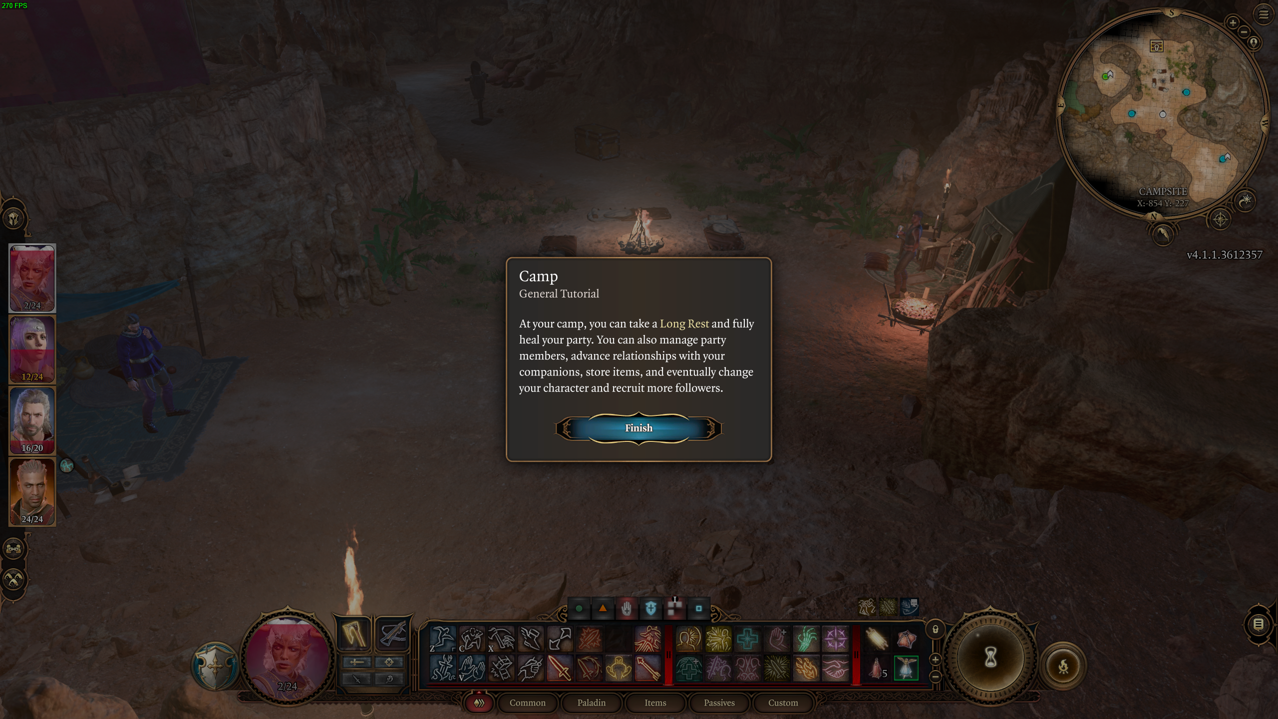 take a short and long rest in Baldur's Gate 3