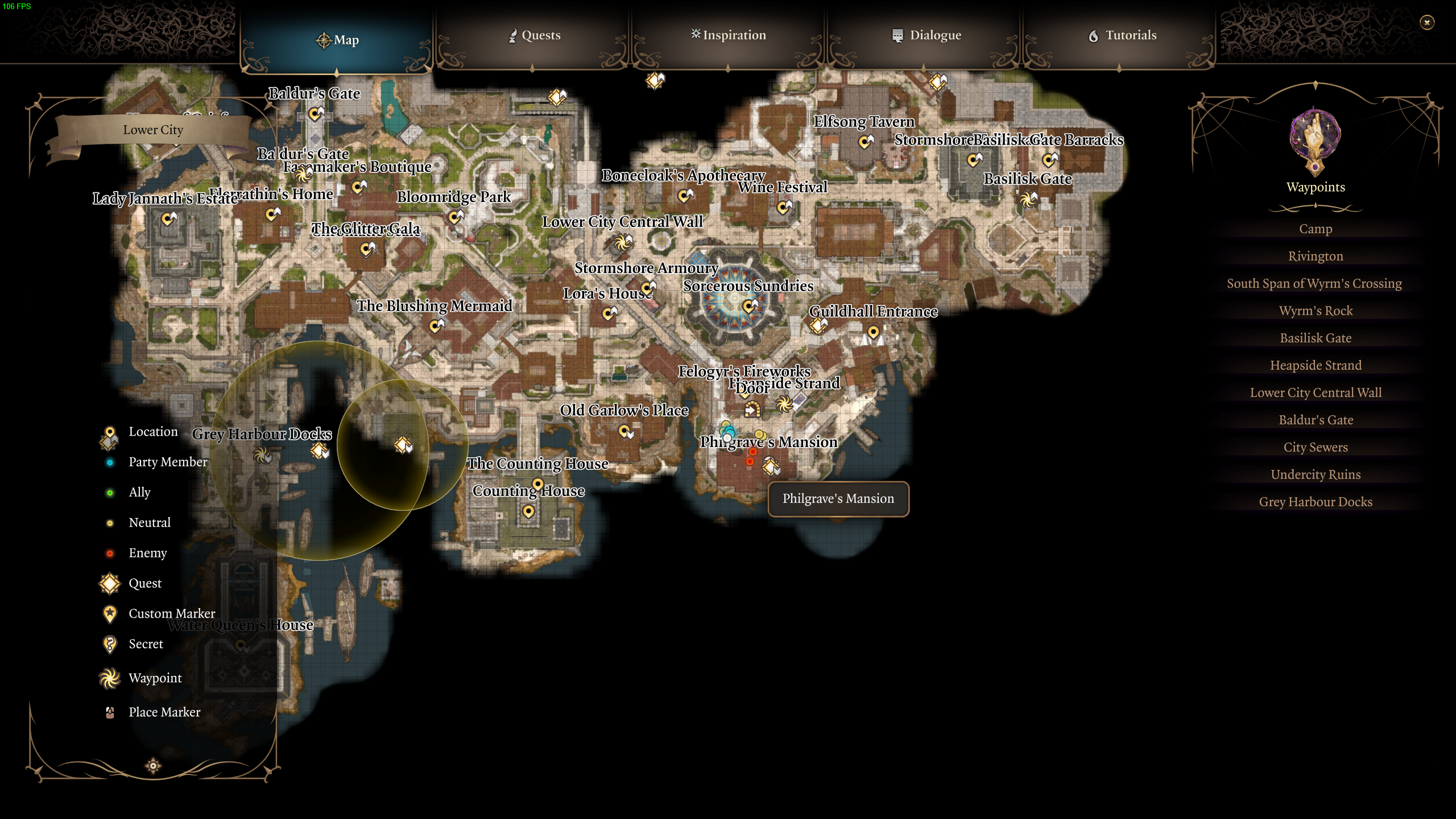 Map of Baldur's Gate in BG3