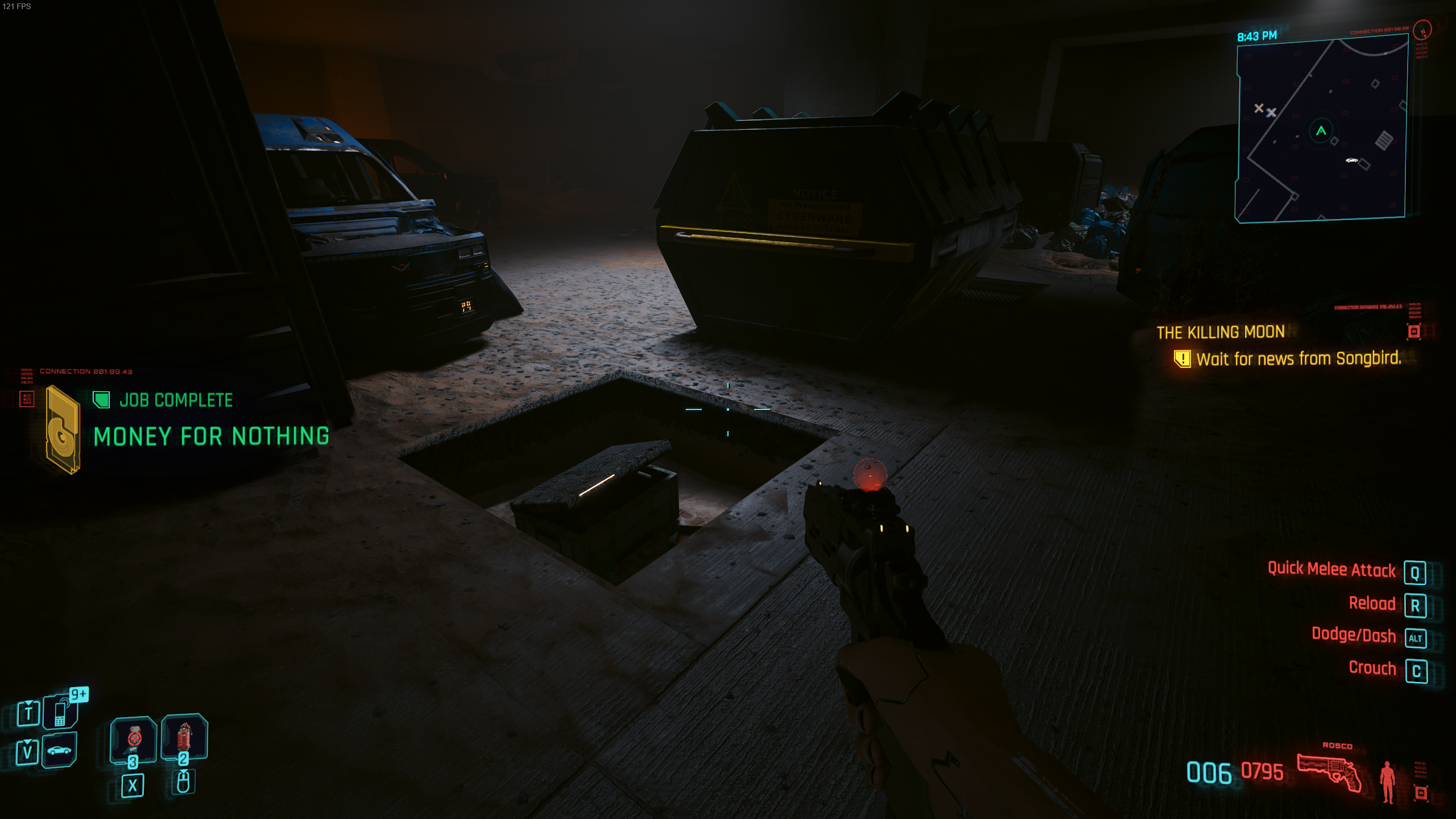 Waiting for news from Songbird in Cyberpunk 2077