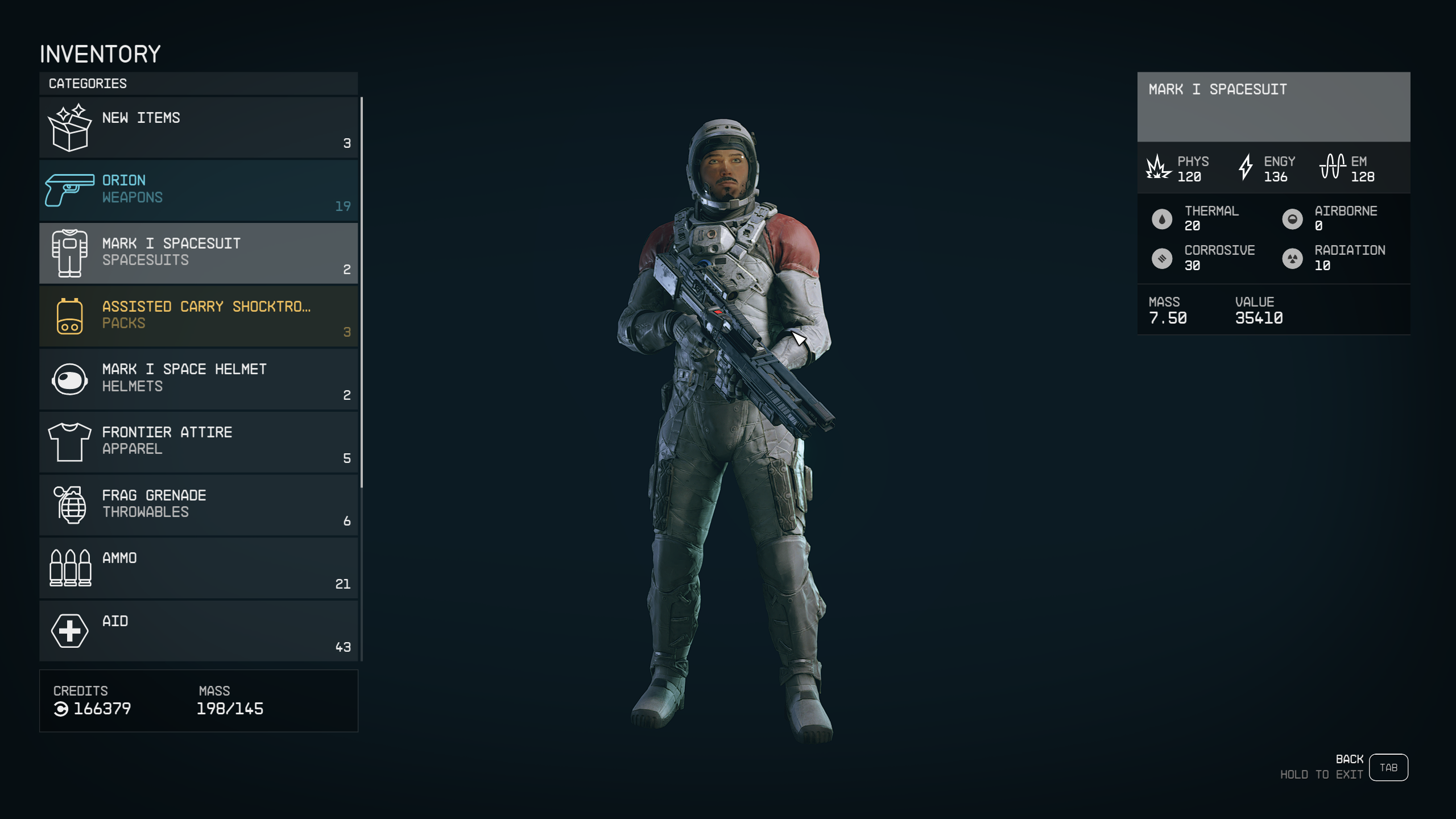 the best early game spacesuit in Starfield