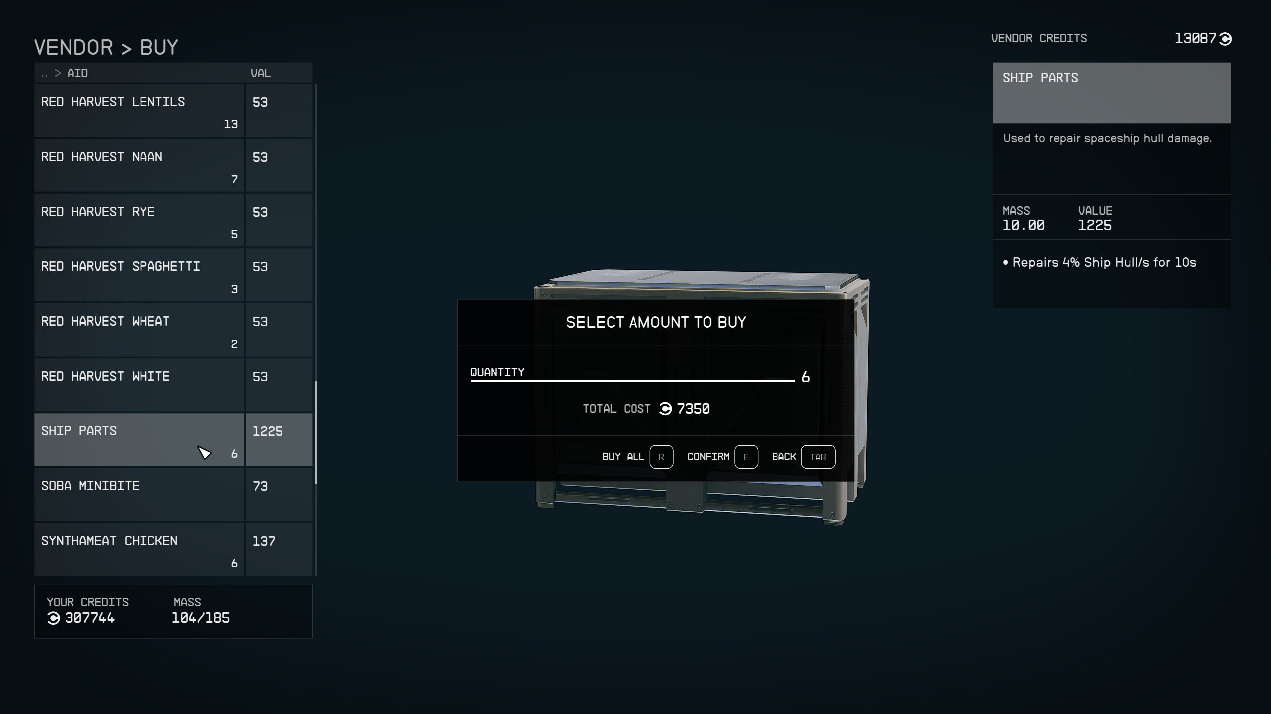 Buy Ship Parts Starfield