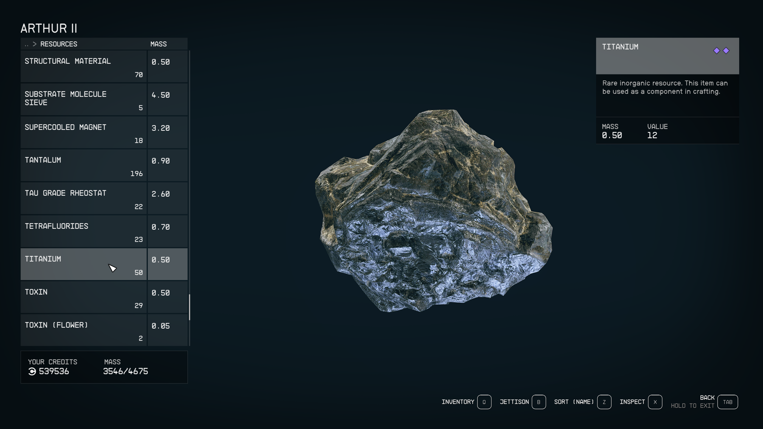 Titanium in Starfield