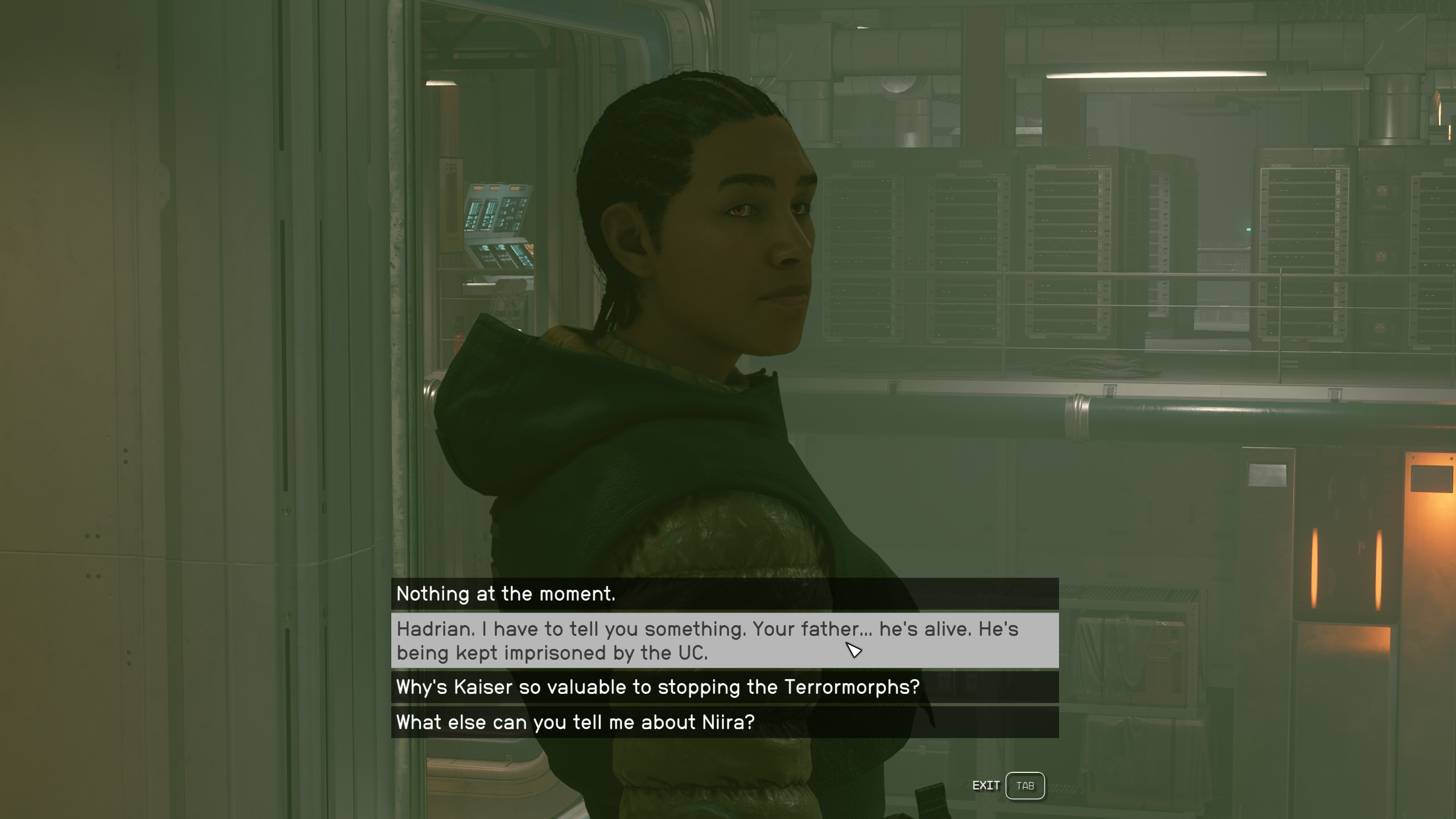 Starfield: Should you tell Hadrian her father is still alive?