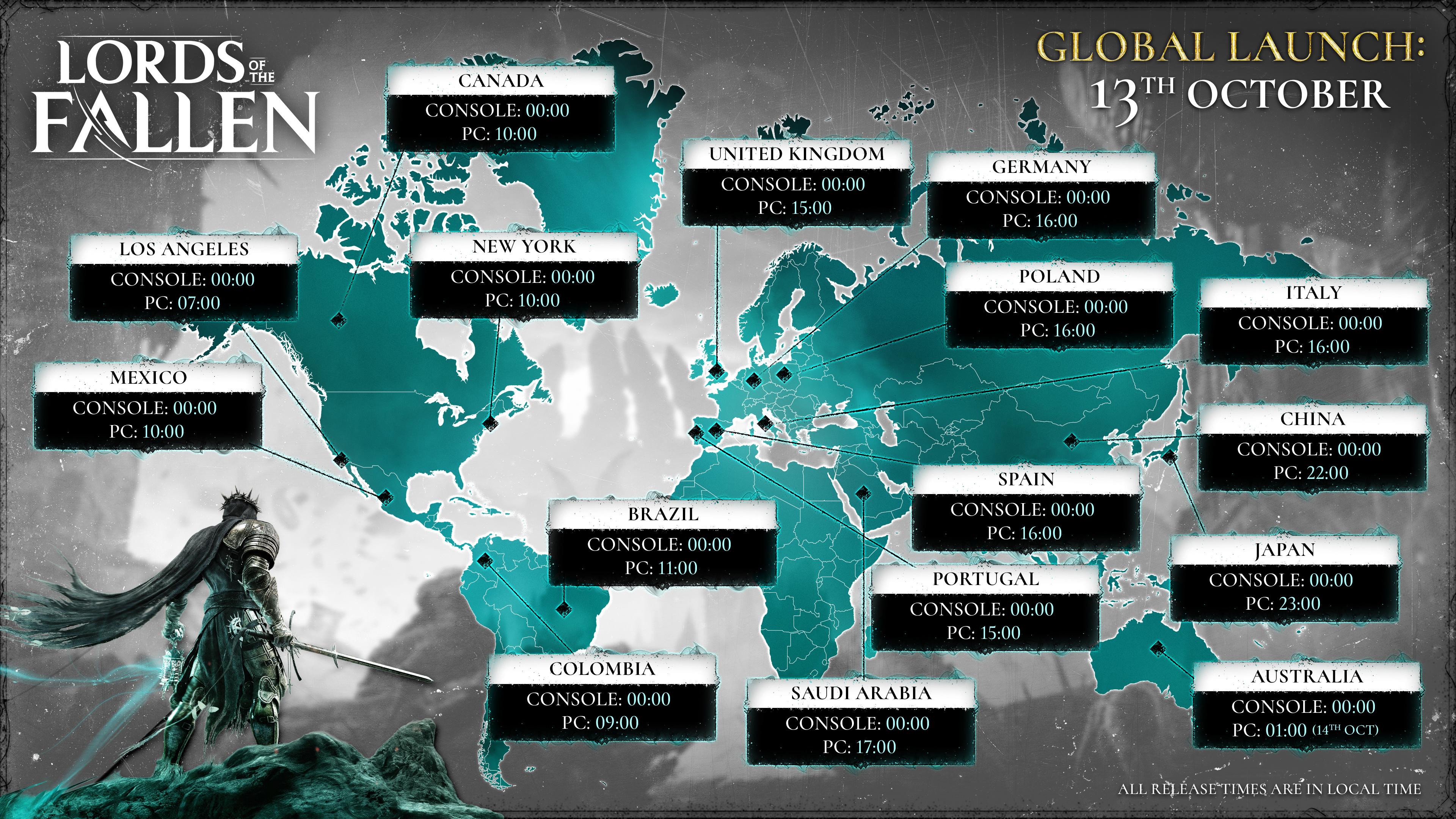 Release times set for Lords of the Fallen