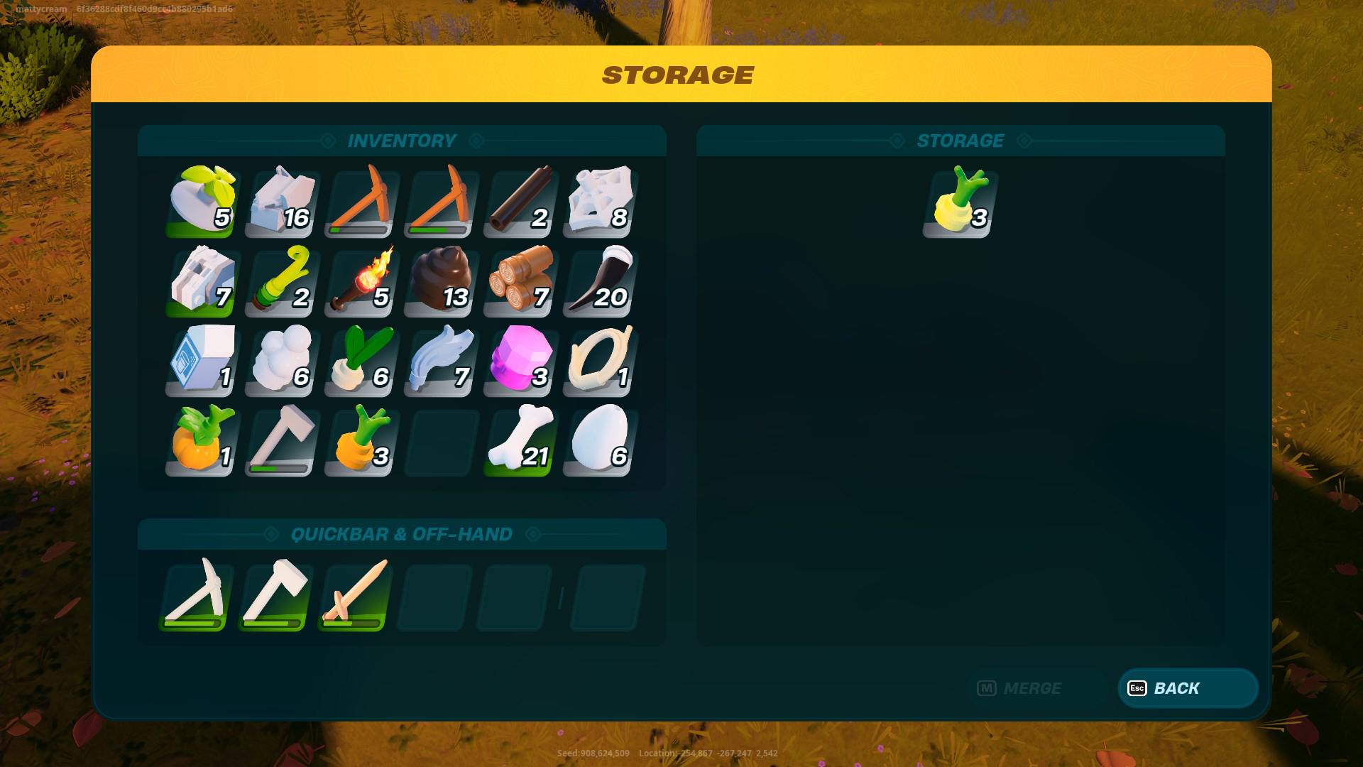 A screen showing the LEGO Fortnite Garden Plot UI, with corn crops planted.