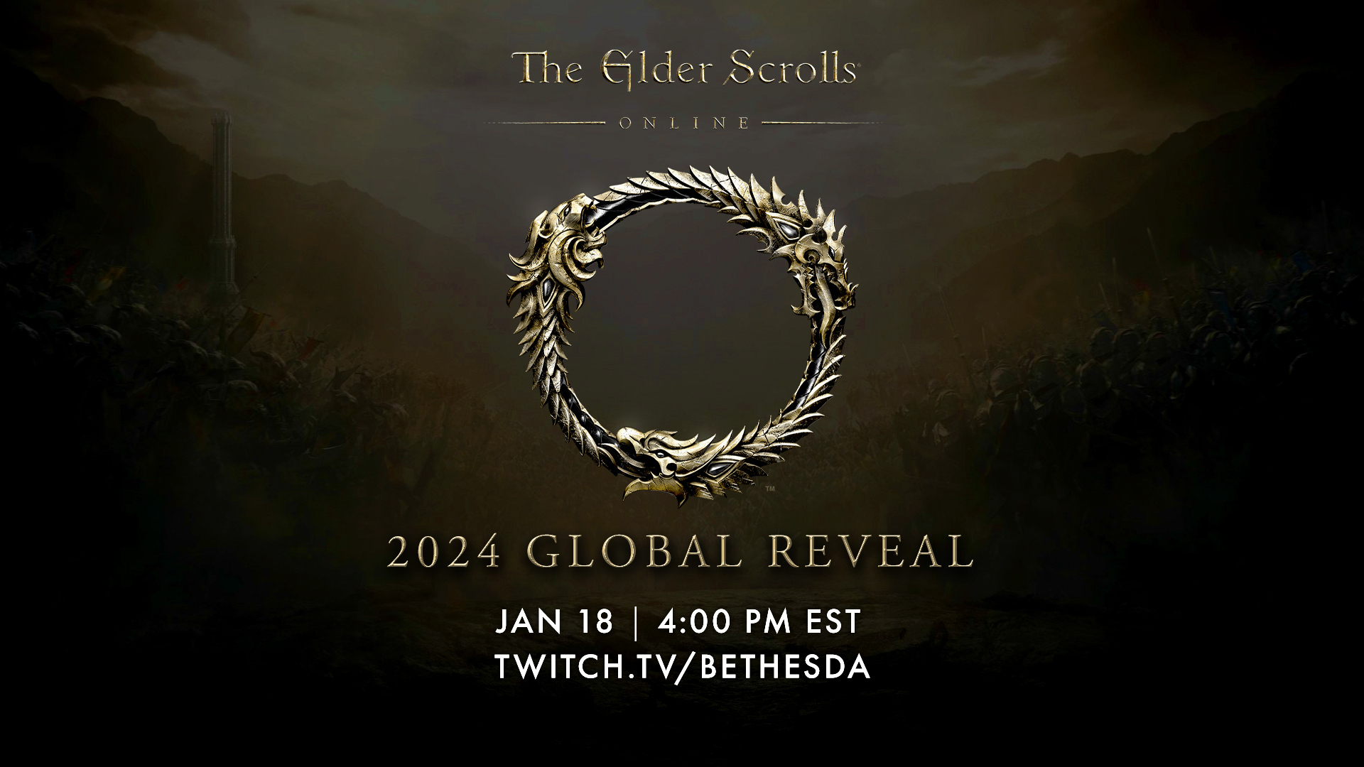 ESO Global Reveal Jan 18 4pm EST twitch.tv/Bethesda.