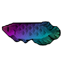 A rainbow fish in Chillquarium, starting off pink before changing to a nice green.