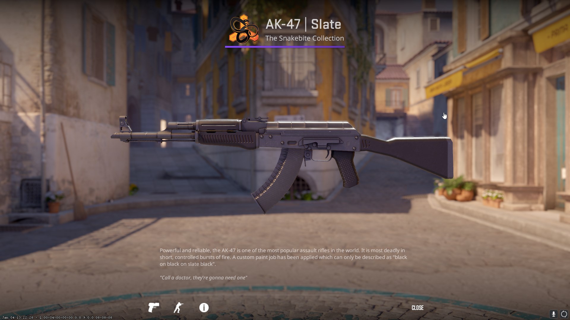 The Slate AK-47 skin, an all-grey camo.