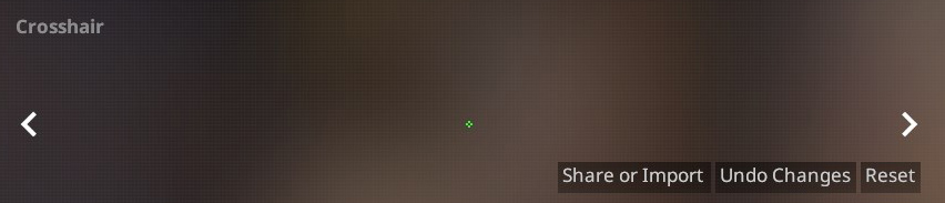 A green crosshair in CS2's crosshair selection screen. 