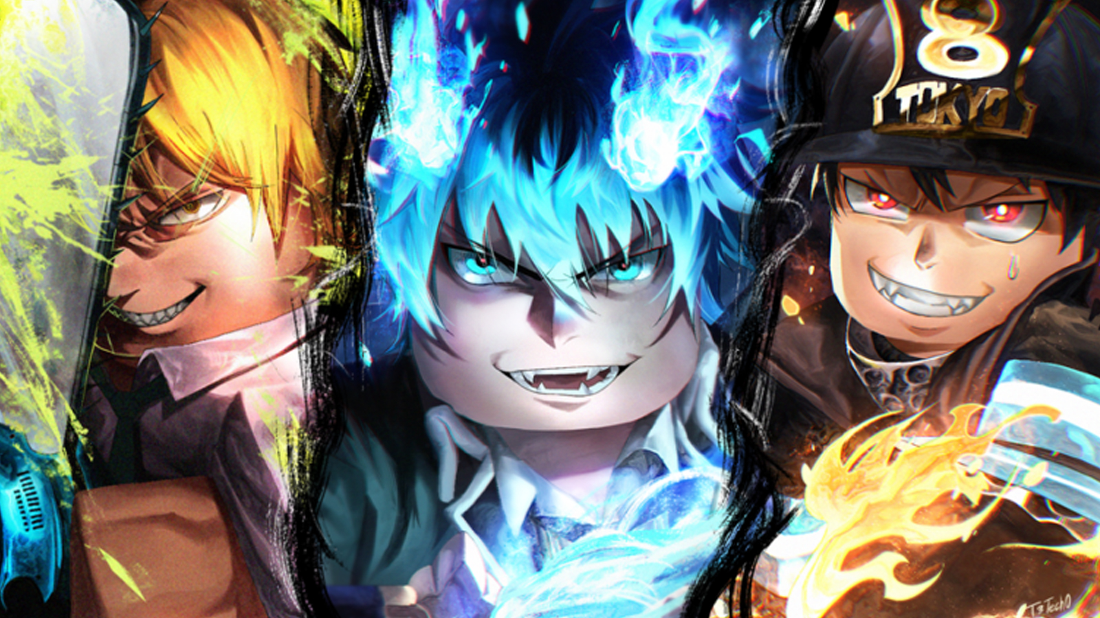 Anime World Tower Defense chainsaw Man fire force