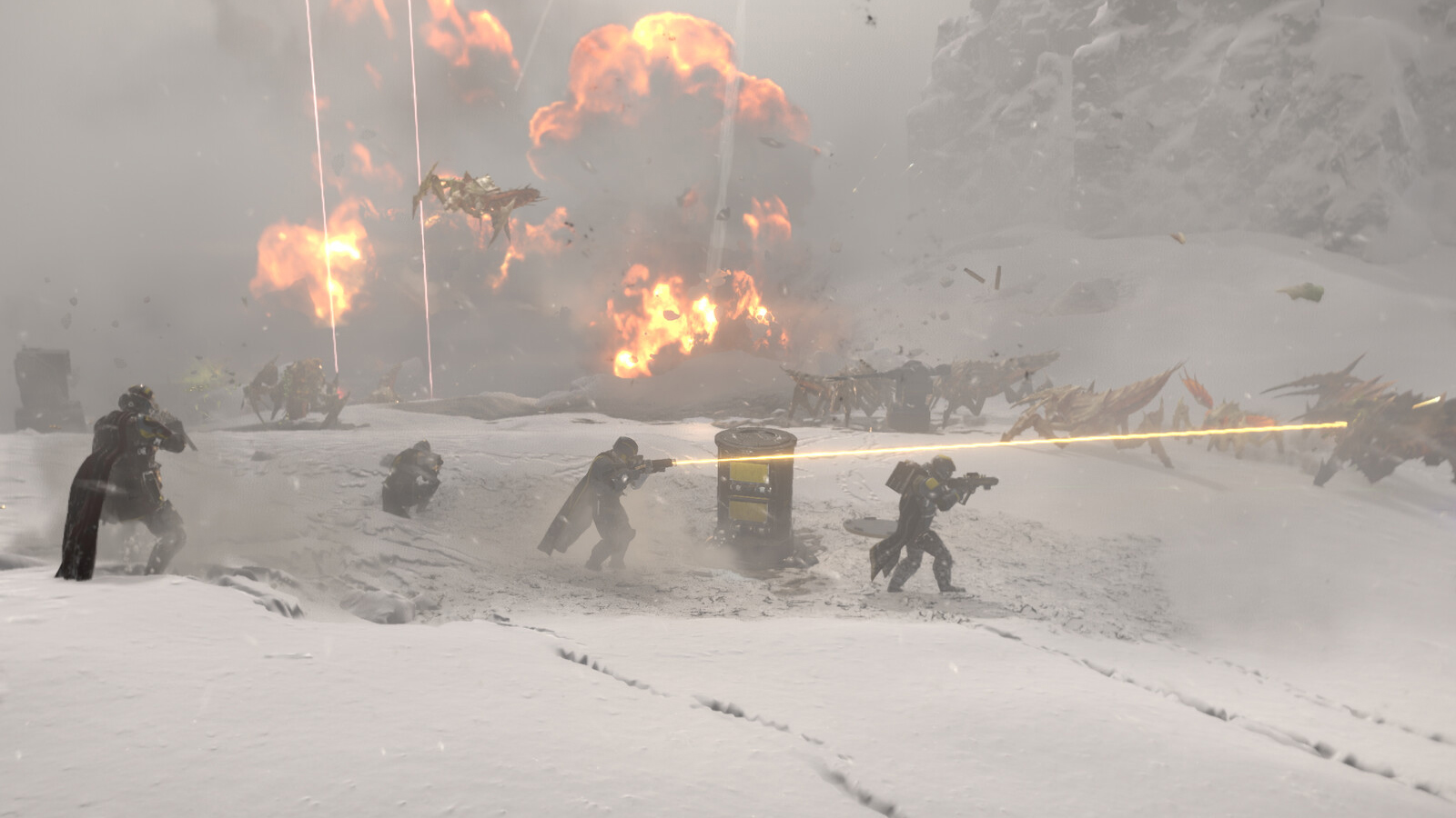 Helldivers 2 gameplay image of co-op