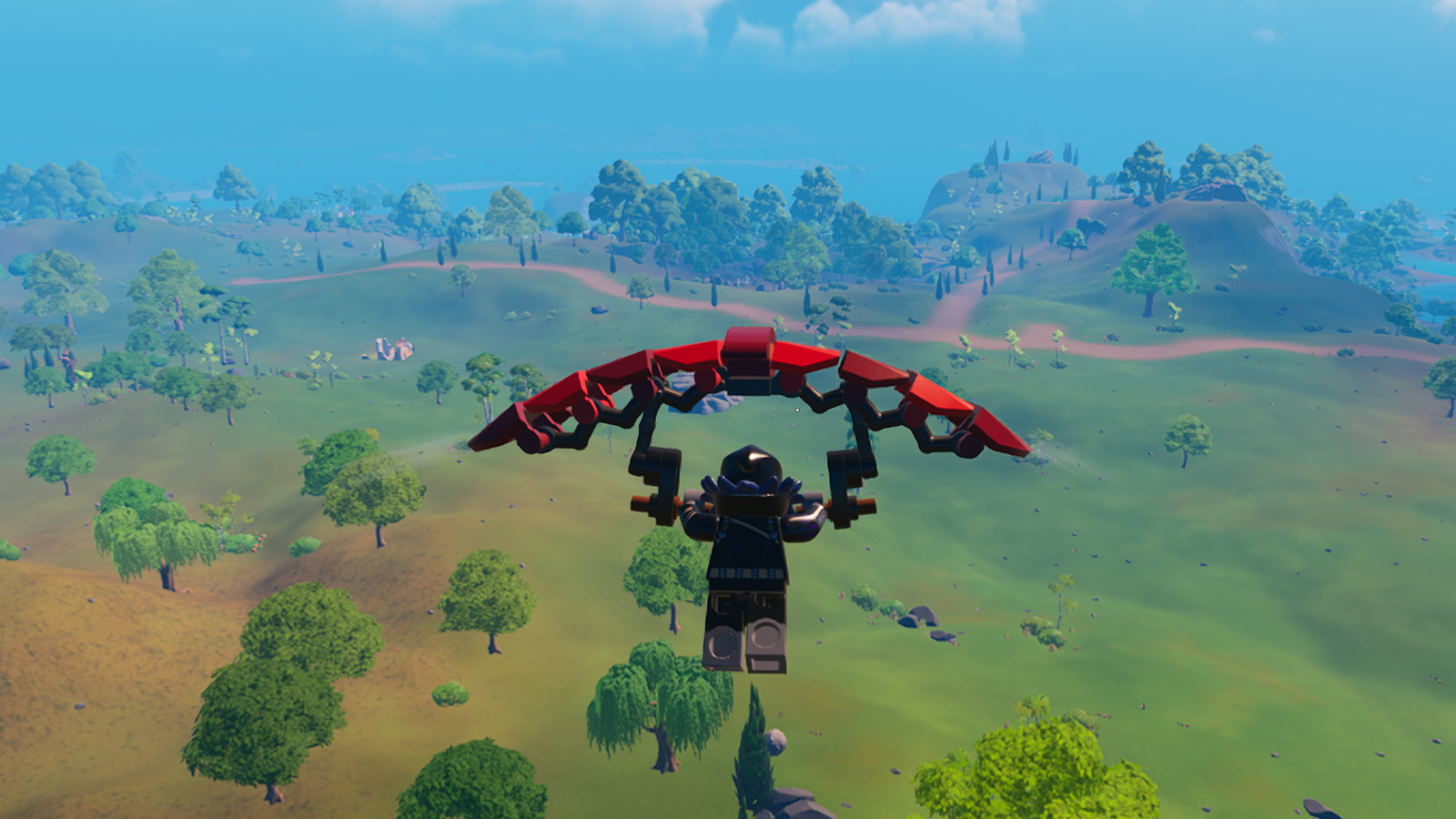 LEGO Fortnite player using Glider