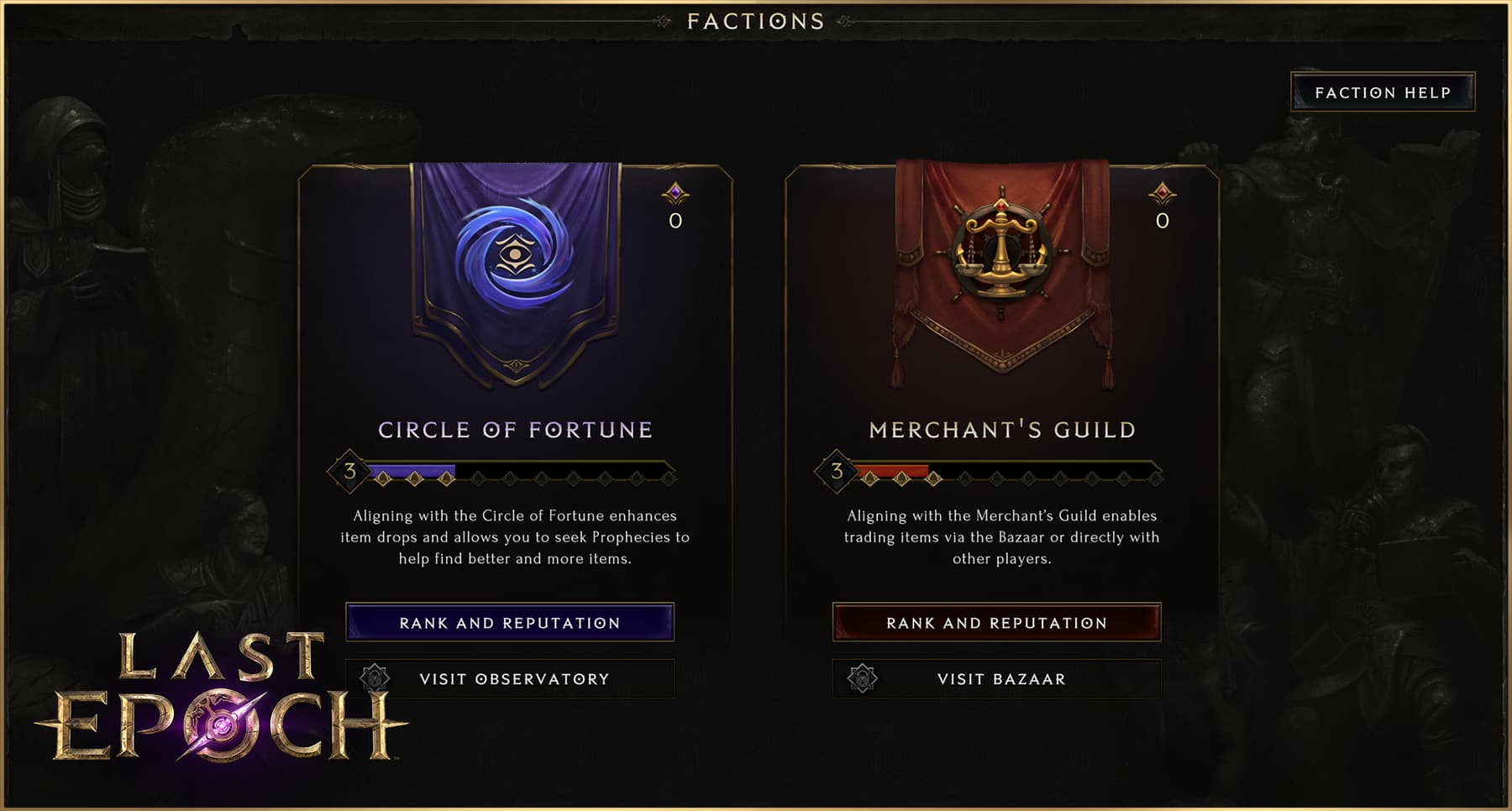 Last Epoch item factions