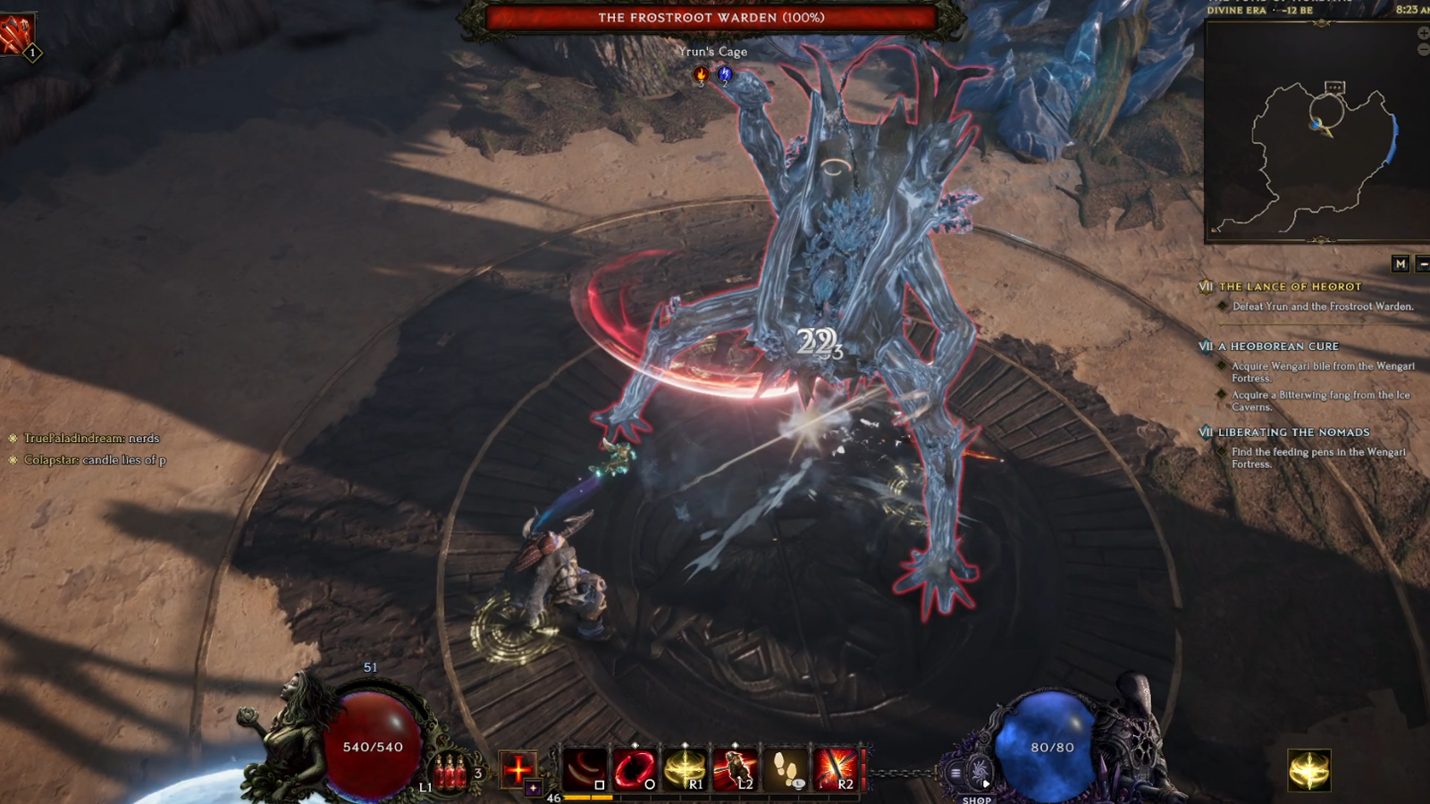 The Frostroot Warden battle Last Epoch