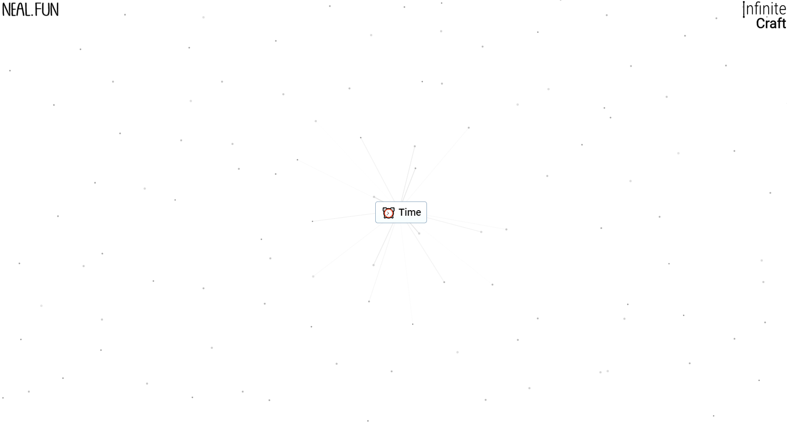 A white screen from Infinite Craft, with Time in the middle.