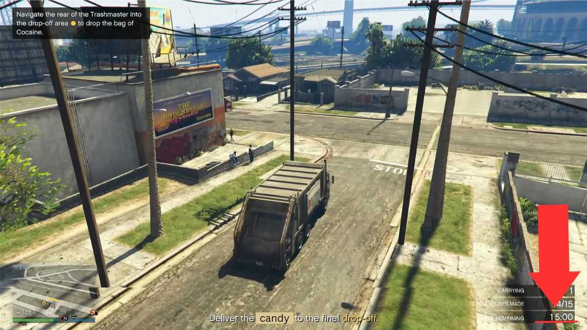 A player completes a trash master delivery mission in GTA Online.