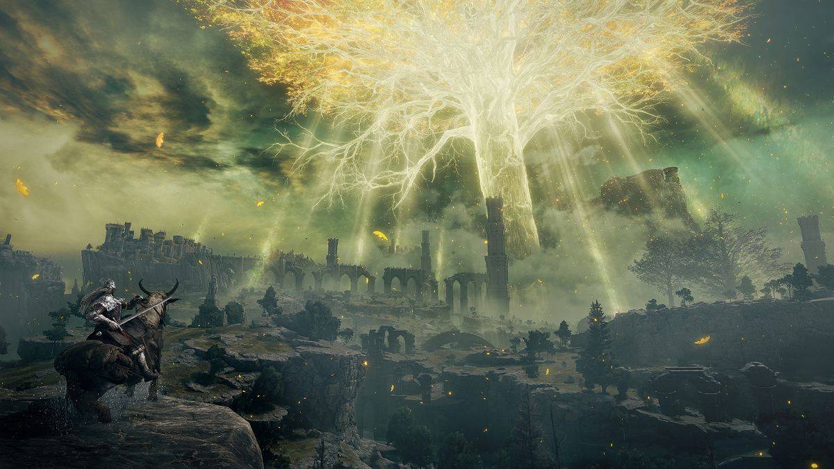 A horseman and erdtree from elden ring dlc for restore licences PS5 article