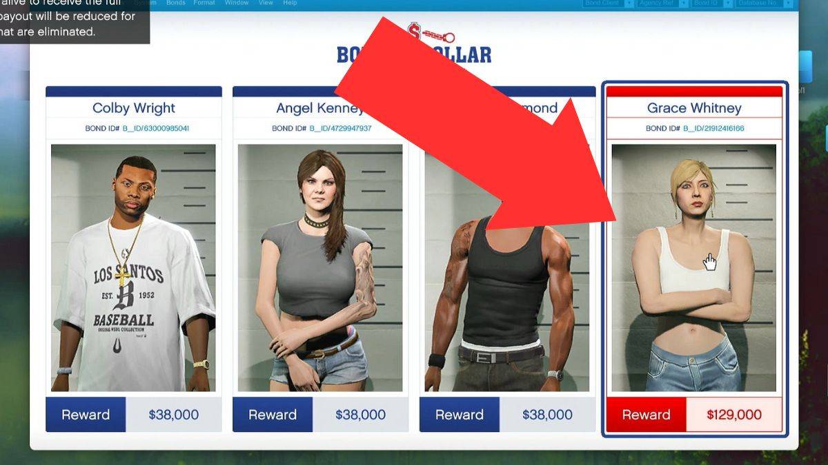 The daily most wanted target from the bail office in the bottom dollar bounties dlc for GTA Online.