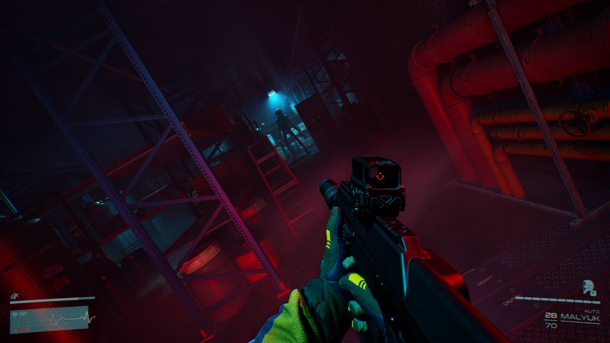 A player aims his rifle at an NPC monster in Level Zero: Extraction
