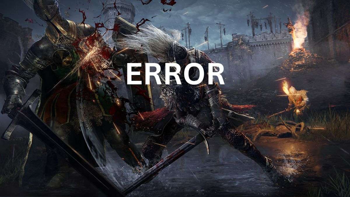 Elden Ring artwork with Error written on, as players are unable to access the DLC