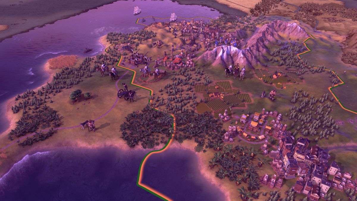 Soldiers on the battlefield in overworld view in Cvilization VI.