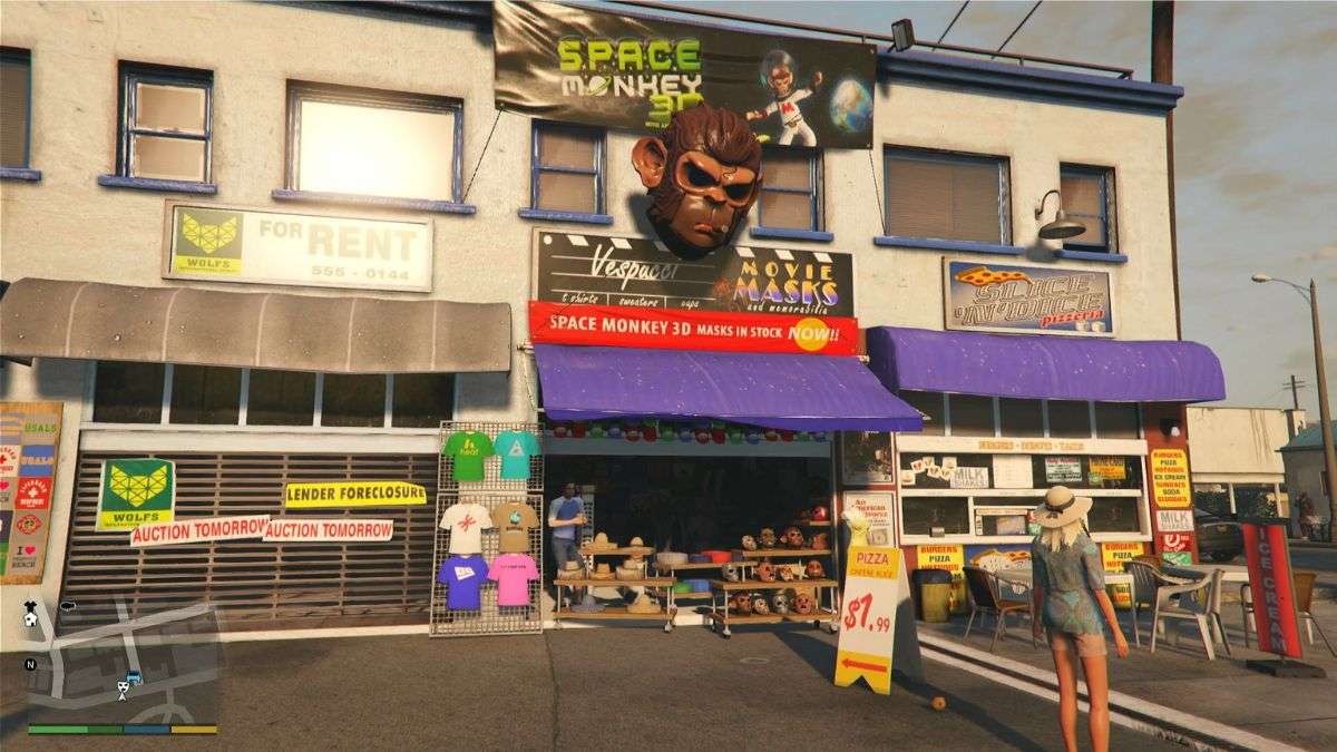 The storefront of the mask shop where players can buy masks in GTA V and GTA Online.