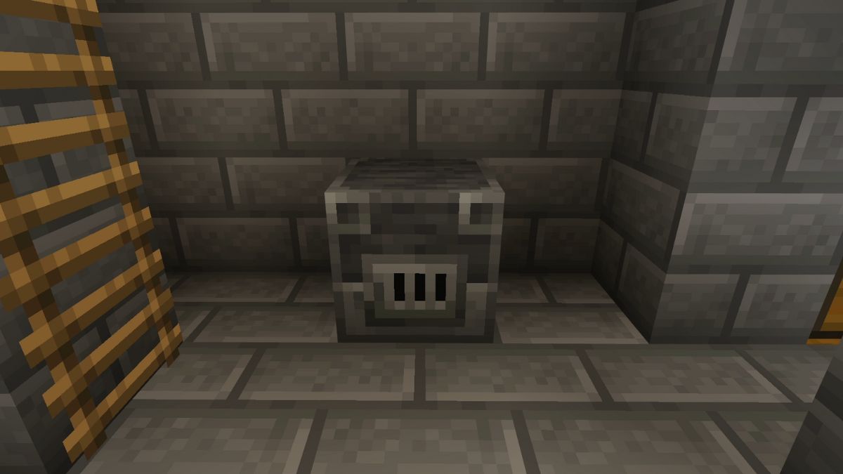A Blast Furnace placed in a house after the player learned how to make a Blast Furnace in Minecraft.