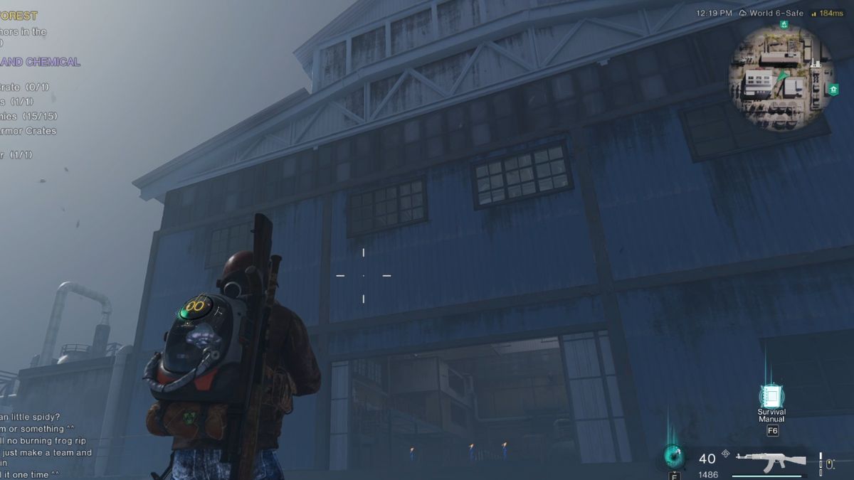 A big blue warehouse near the center of the Sutherland Chemical Plant in which players can find the Mystical Chest in Once Human.