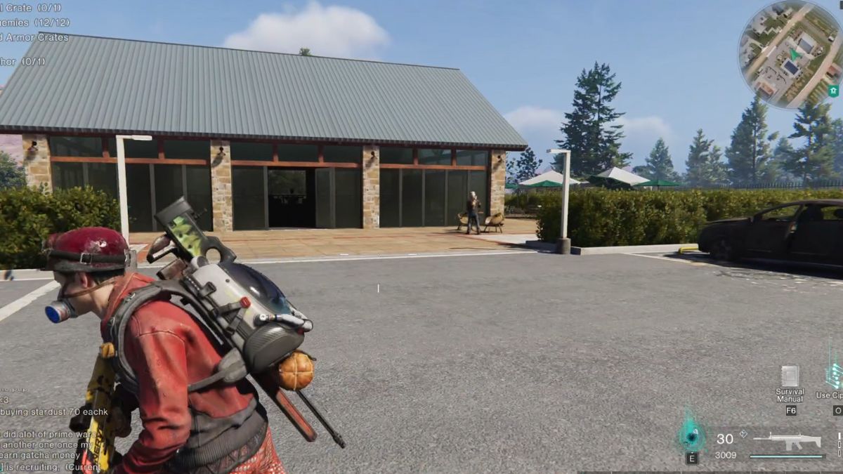 The smaller building at Evergreen Vineyard in Once Human that contains a weapon crate.