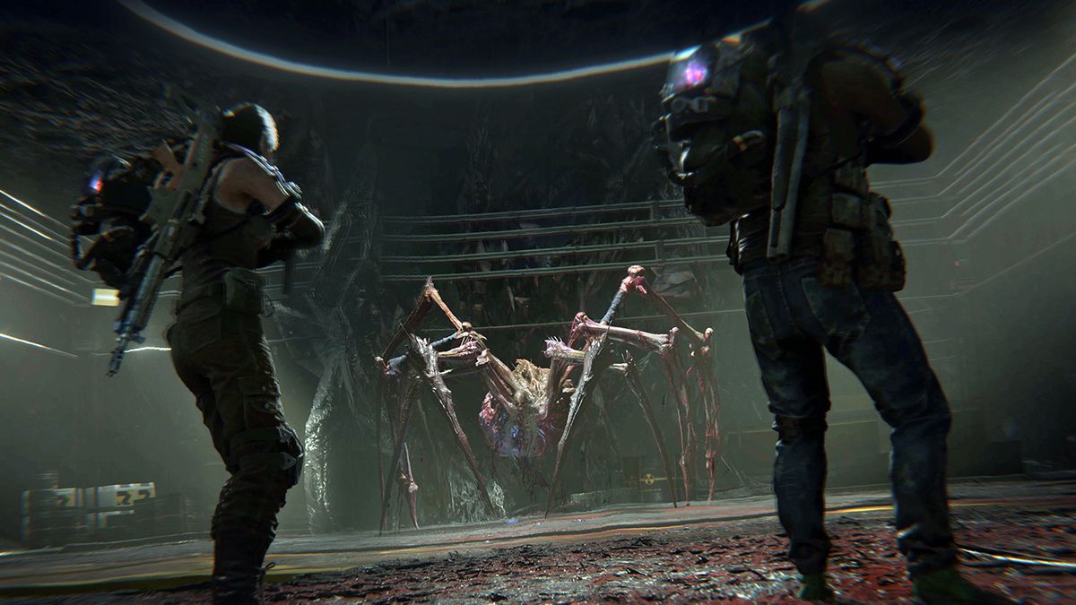 A giant spider monster from Once Human fighting with players.