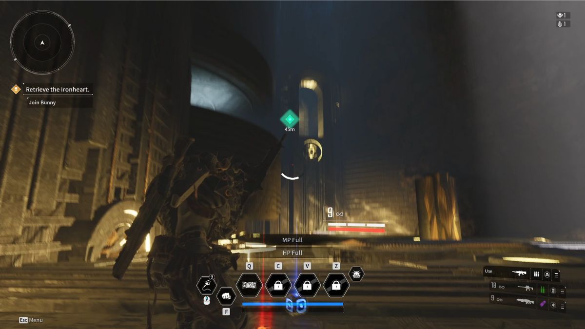 A new player in The First Descendant doing the intro mission. 