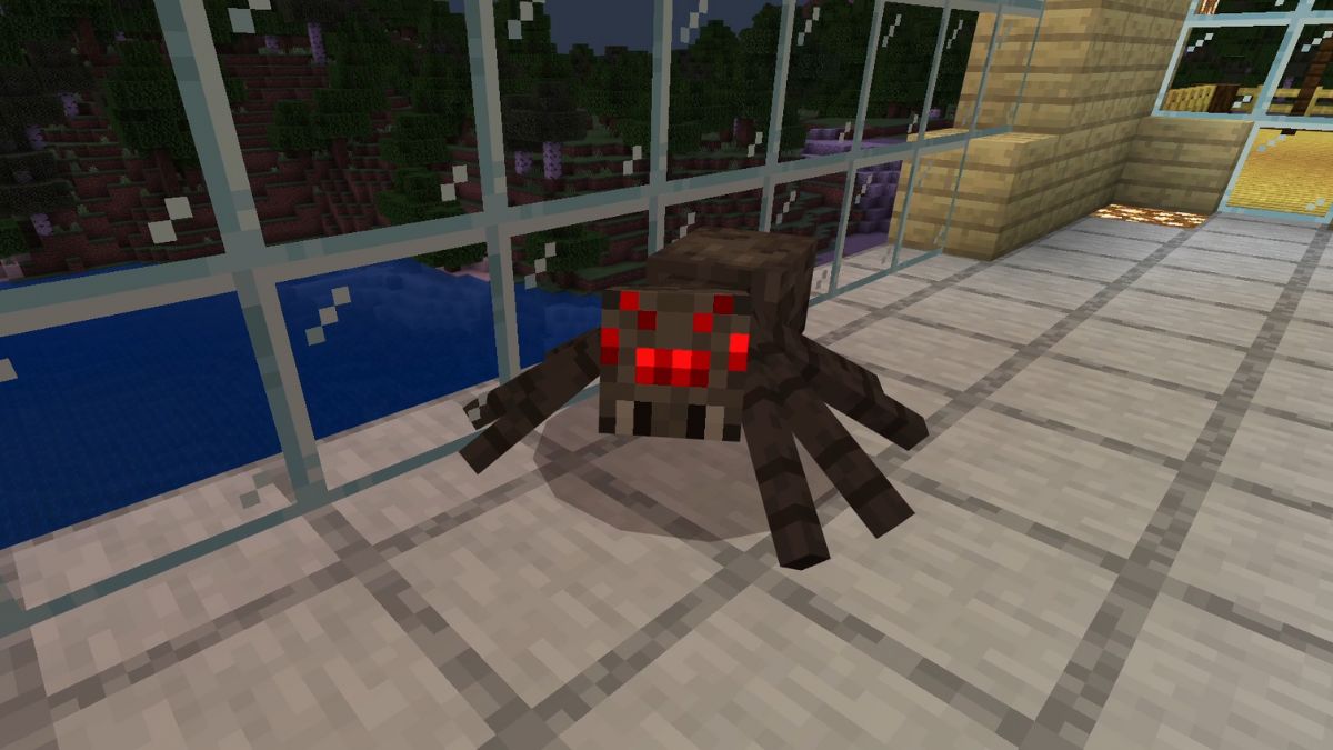 A Spider in Minecraft that drops String when defeated. 