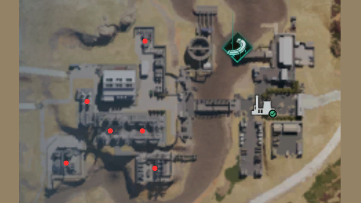 Map of the Greywater Industrial Zone in Once Human with additional loot locations marked.