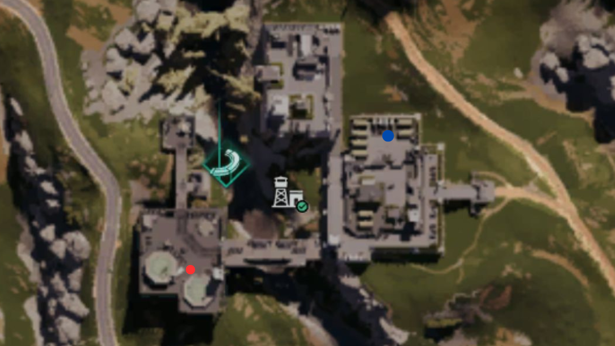All Elite enemies at Gaia Military Base marked on a map in Once Human. 