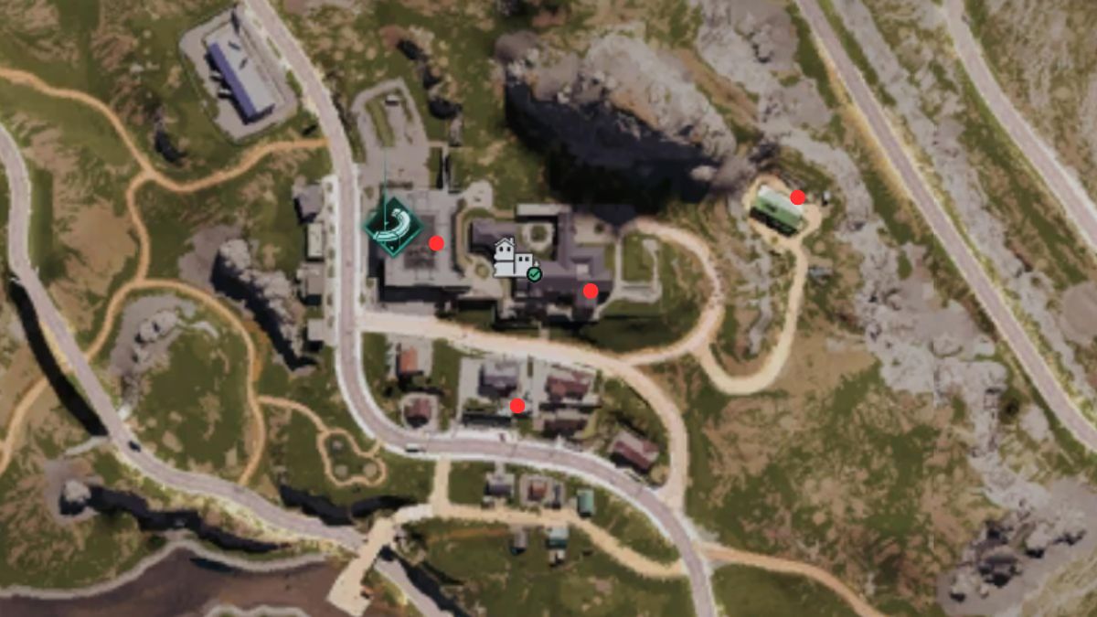 All the weapon and armor crates at Holt Town marked on a map in Once Human.