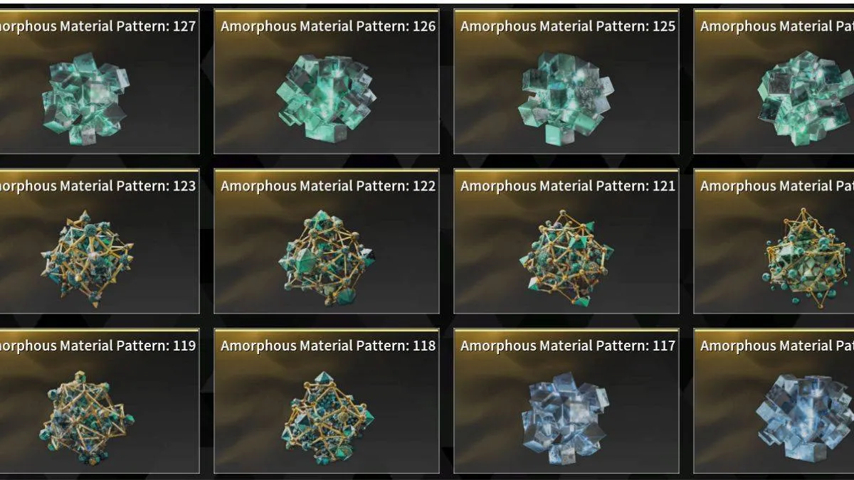 Amorphous Materials 116-127 in The First Descendant.