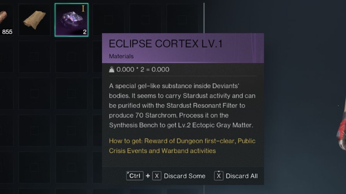 The Eclipse Cortex that's used in Territory Purification to farm Starchrom in the player inventory in Once Human.