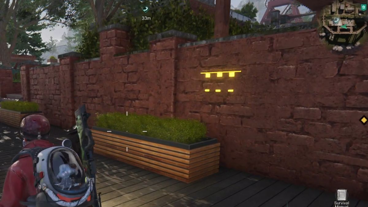 A bugged chest in a wall at Rotten Saddle in Once Human.