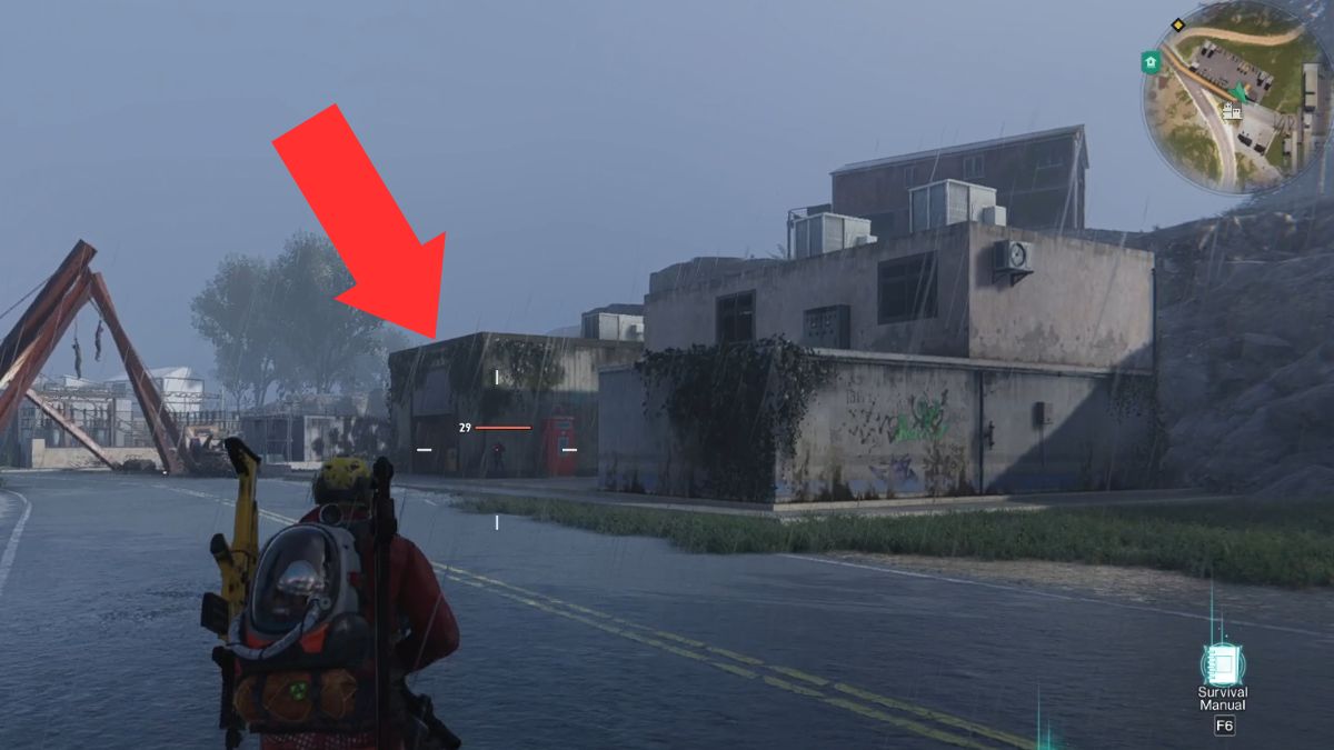 An arrow highlights the garage near the entrance of Rippelby that contains a Storage Chest.