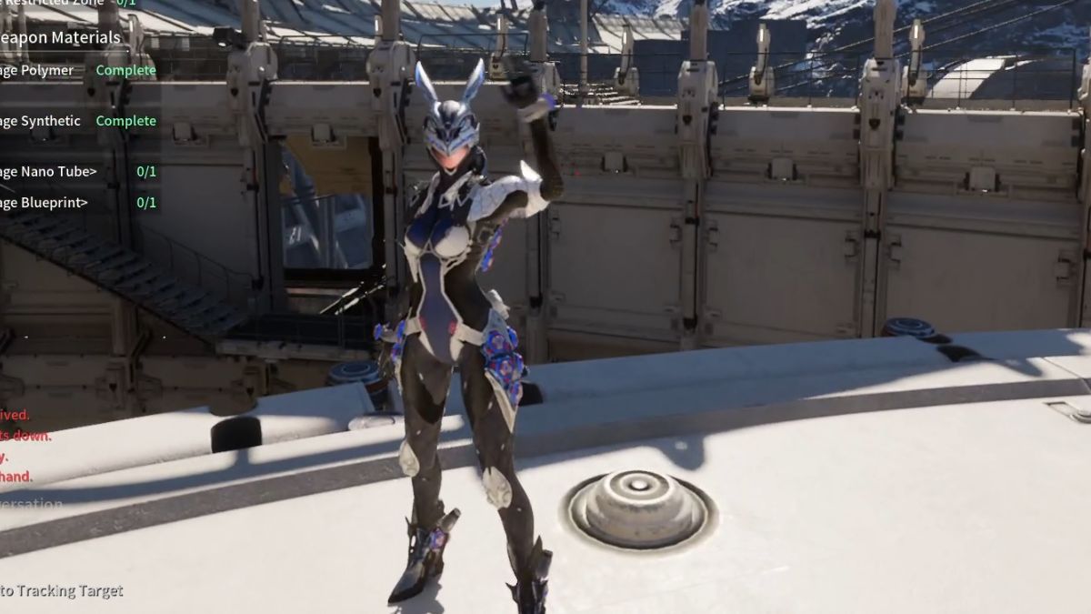 Bunny player in The First Descendant using a greeting showing how to use emotes.