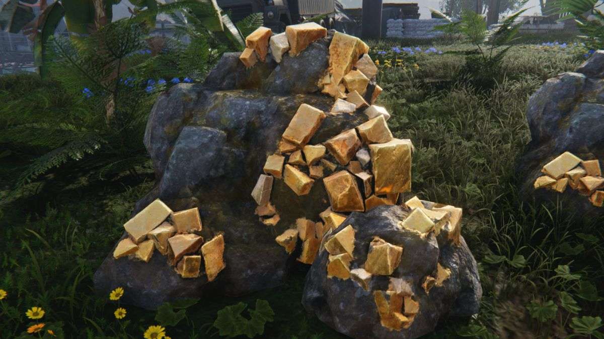 Copper ore in a field, showing players what it looks like in Once Human.