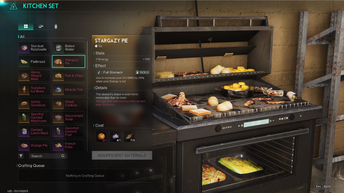 The food production screen in Once Human for beginners. 