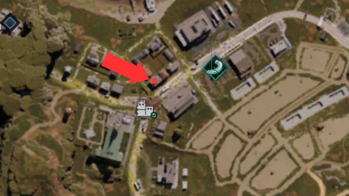 The hidden morphic crate location at Brookham marked on a map in Once Human.