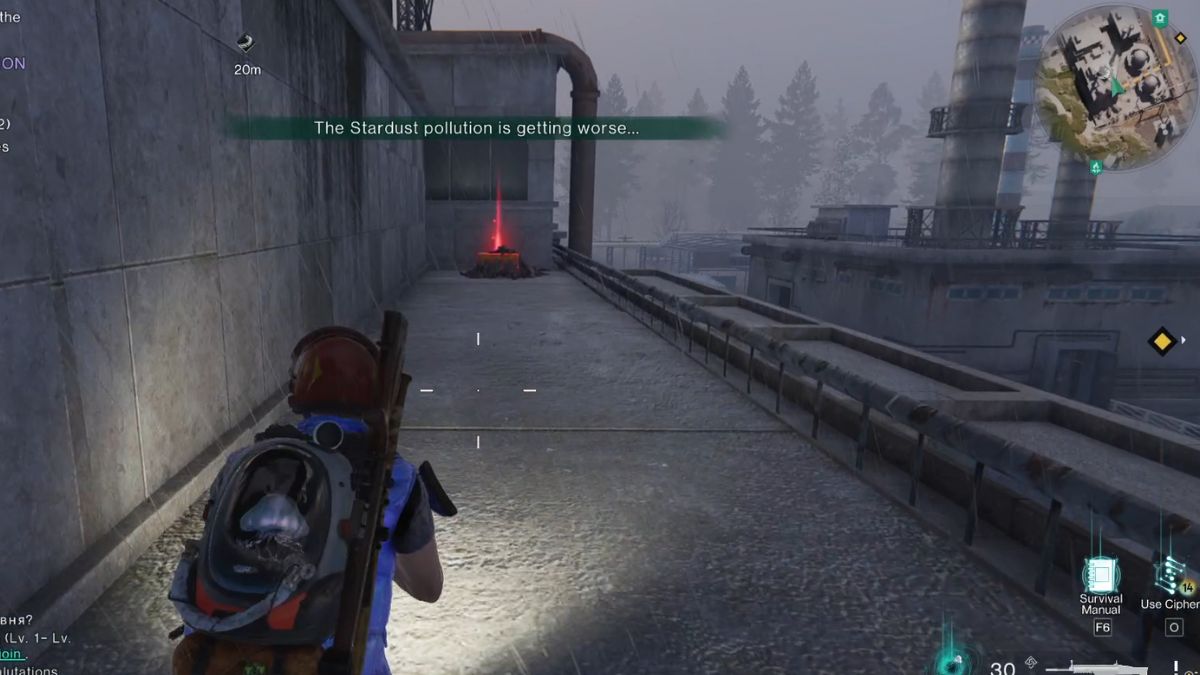 a Player approaches the Mystical Crate at Refinery Pollution Point, showing it's location.