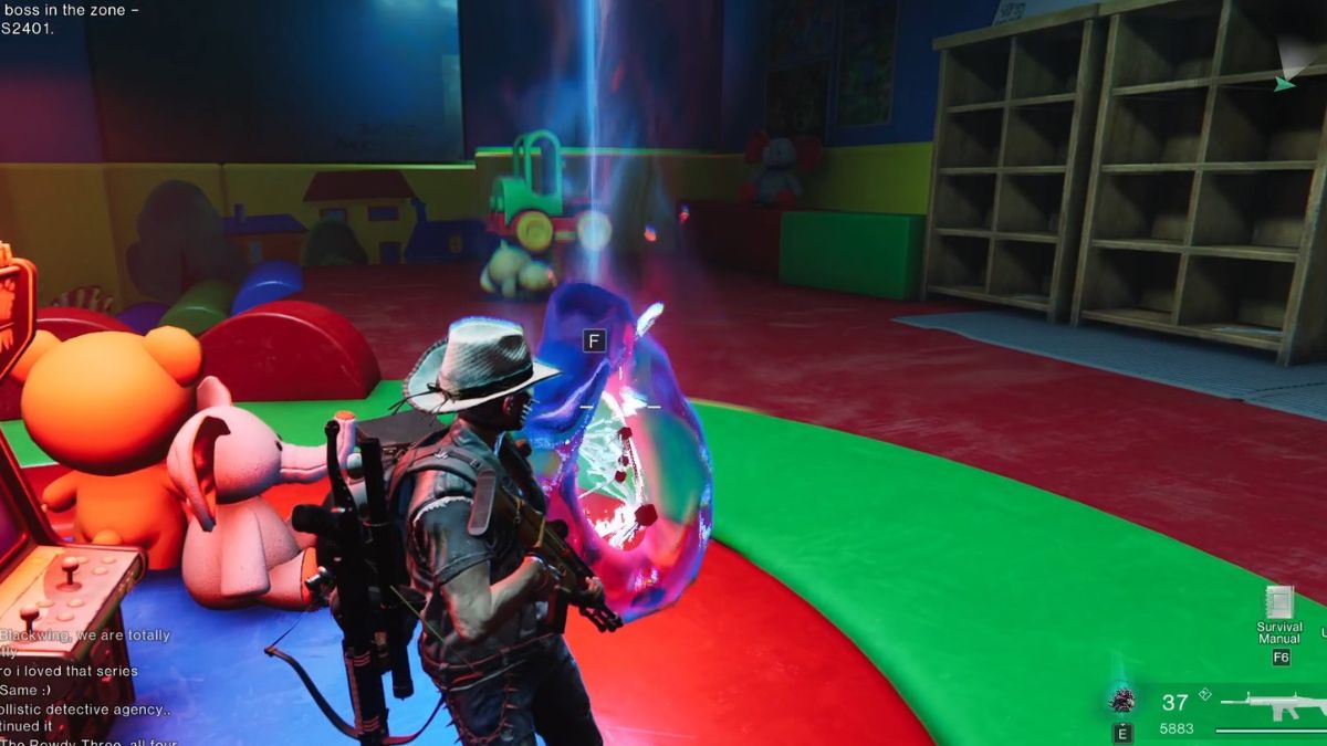 A player claims the rewards after beating the secret boss in Securement Silo Sigma in Once Human. 