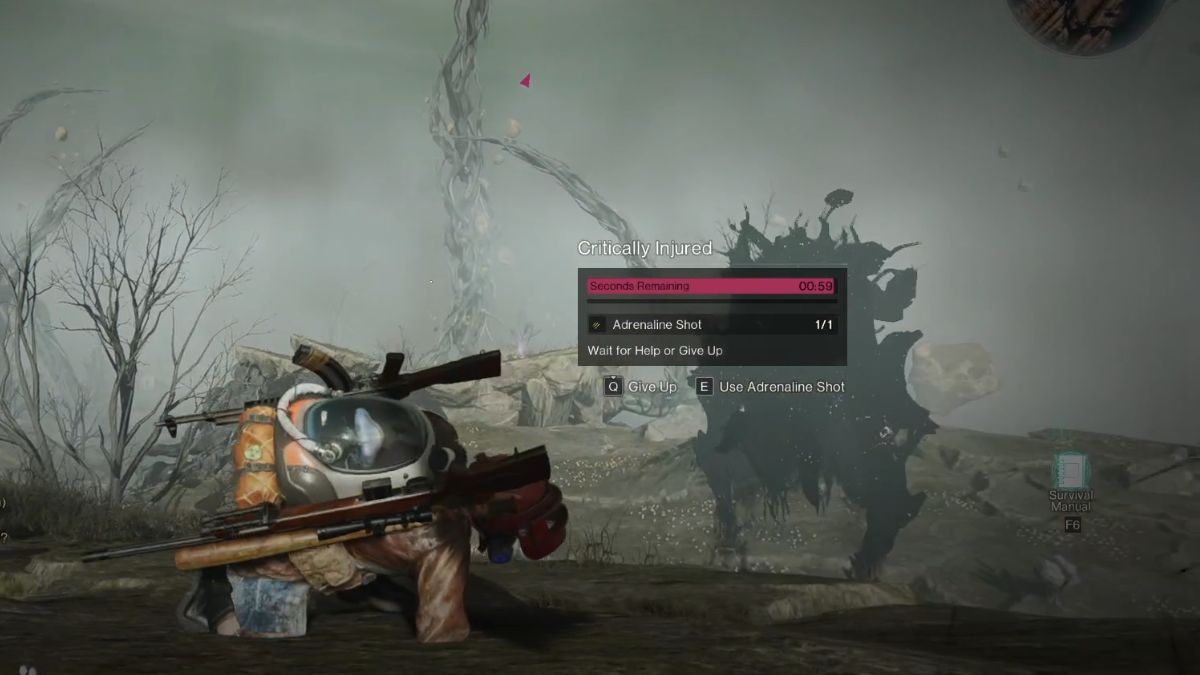 A player is critically injured in Once Human after getting hit by the Treant's Doppleganger.