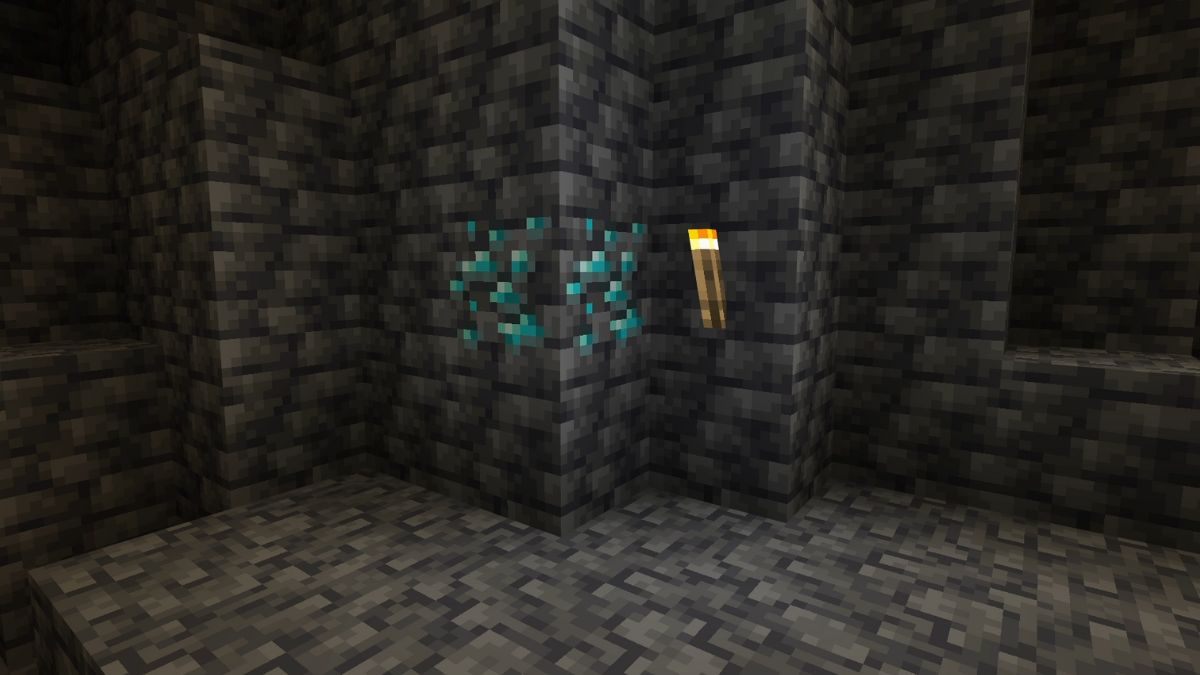 A player shows the location of Diamonds found in a cave in Minecraft.