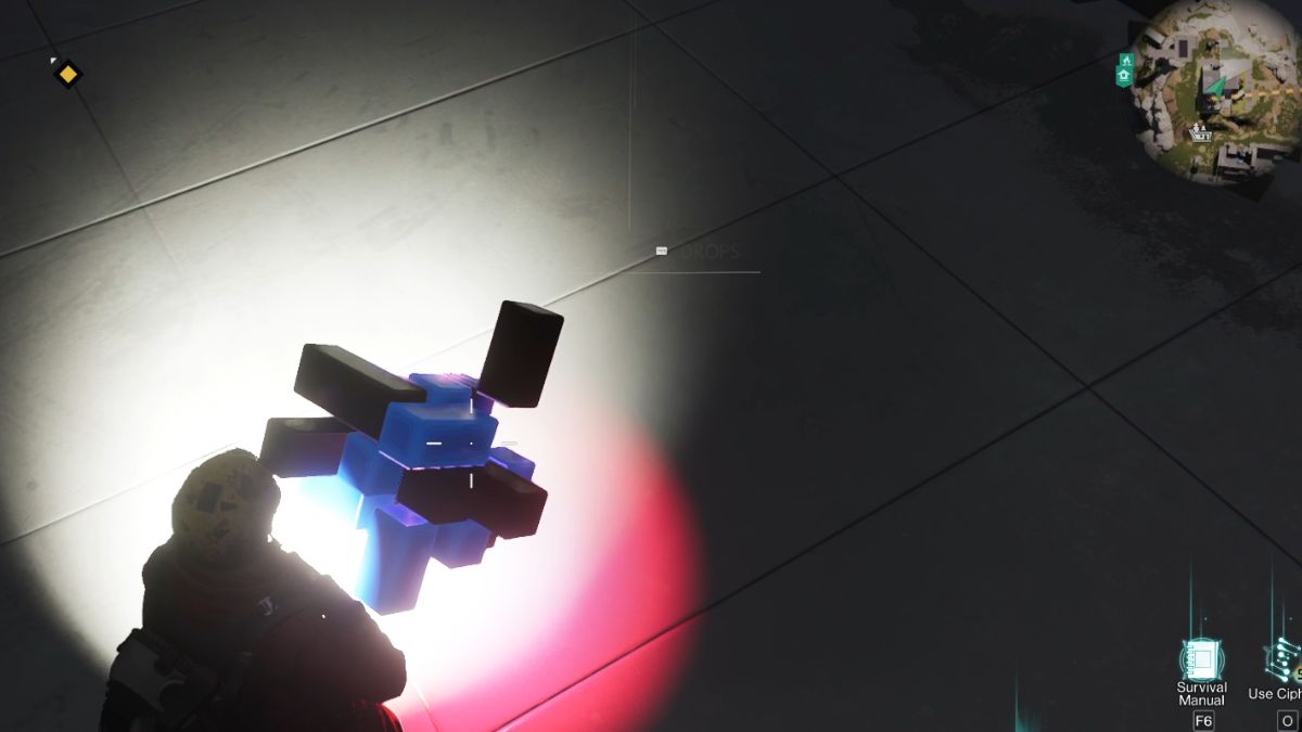 Player collecting loot after solving the secret puzzle at Ricci Securement Point.