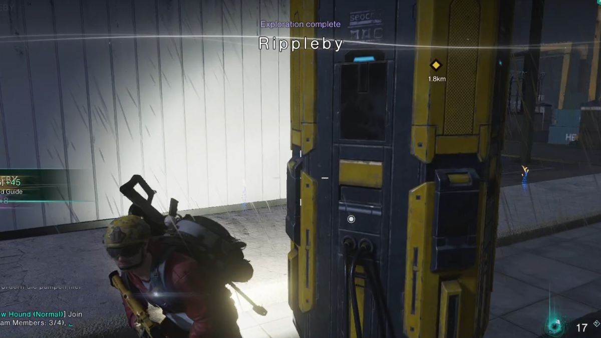 The exploration complete message on screen at Rippelby, as the player stands beside the Rift Anchor in Once Human.